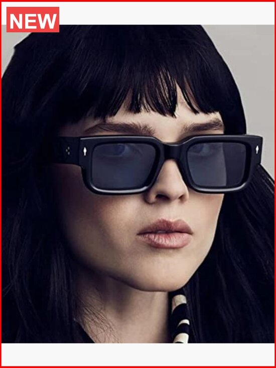 Chunky Square Frame Sunglasses UV400 Protection for Women Men main image 4
